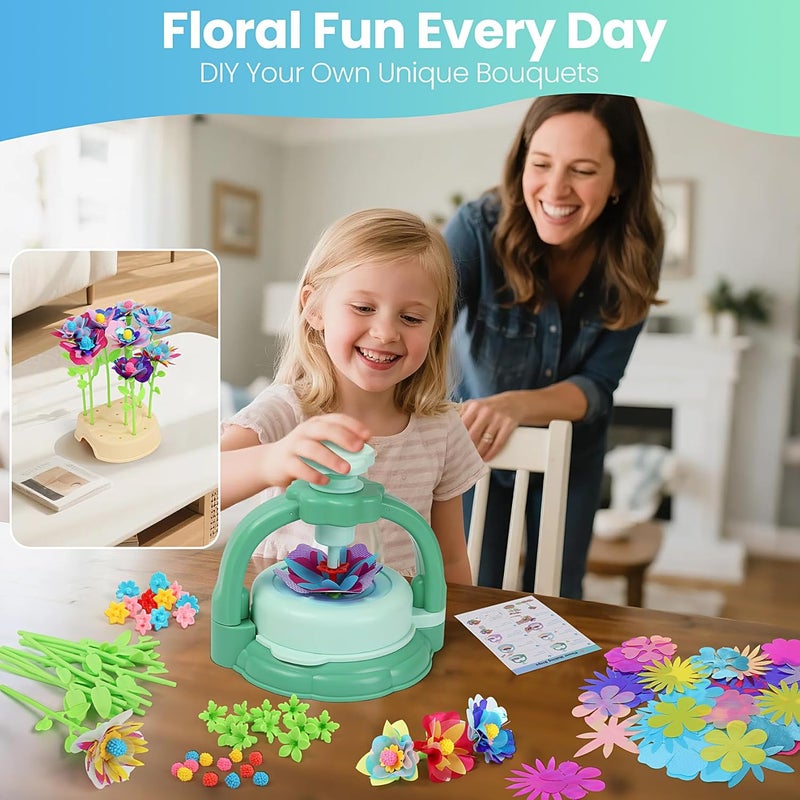 BIRANCO. . DIY Flower Bouquet Maker Kit for Kids – Build Your Own Flower Market, Arts & Crafts Toys for Girls Ages 4-8, Educational Activity with Rich Accessories, Great Gift Idea - Image 4